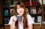 Portrait Of Thai Adult Student University Uniform Beautiful Drinking Coffee