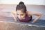 Sport Urban Young Athletic Woman Doing Push-ups. Muscular And St