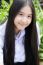 Portrait Of Thai High School Student Uniform Teen Beautiful Girl Happy And Relax,