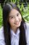 Portrait Of Thai High School Student Uniform Teen Beautiful Girl Happy And Relax,