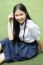 Portrait Of Thai High School Student Uniform Teen Beautiful Girl Happy And Relax,