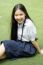 Portrait Of Thai High School Student Uniform Teen Beautiful Girl Happy And Relax,