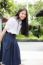 Portrait Of Thai High School Student Uniform Teen Beautiful Girl Happy And Relax,