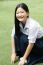 Portrait Of Thai High School Student Uniform Teen Beautiful Girl Happy And Relax,