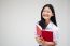 Asia Thai High School Student Uniform Beautiful Girl Read A Book