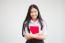 Asia Thai High School Student Uniform Beautiful Girl Read A Book