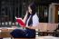 Asia Thai High School Student Uniform Beautiful Girl Read A Book