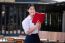 Asia Thai High School Student Uniform Beautiful Girl Read A Book