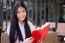 Asia Thai High School Student Uniform Beautiful Girl Read A Book