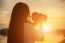 Women Nature Photographer With Digital Camera On The Mountain