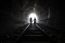 Couple Walking Together Through A Railway Tunnel