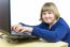 Young Dutch Girl Working On  Laptop Computer