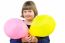 Young Dutch Girl Holding Two Balloons