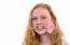 Dutch Teenage Girl With Pink Flower In Mouth