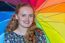 Teenage Girl Holding Colorful Umbrella