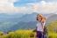 Hiker Girl With Happy On Phu Chi Fa Mountain