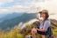 Girl Tourist On Mountains In Thailand