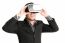 Isolated Young Businessman With Virtual Reality Glasses