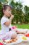 Little Asian (thai) Girl Enjoy Eating Her Lunch