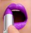 Applying Violet Lipstick