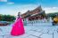 Woman With Hanbok In Gyeongbokgung,the Traditional Korean Dress