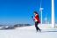 Young Woman Is A Happiness With Camera In Winter Of Sky And Winter Road With Snow And Red Dress