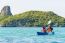 Mother And Daughter Travel By Kayak