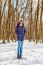 Young Beautiful Woman In The Woods In Winter