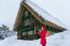 Young Woman In Shirakawa-go Village In Winter, Unesco World Heritage Sites, Japan