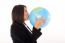 Asian Businesswoman With Globe