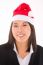 Asian Businesswoman With Santa Hat