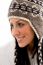 Smiling Woman Wearing Woolen Cap