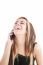 Lady Bursting Out Laughing On Phone