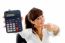 Business Lady Pointing Calculator