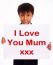 Small Boy With I Love You Mum Board