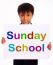 Small Boy With Sunday School Board