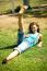 Girl Doing Exercise In Outdoor