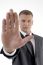 Businessman Showing Stop Gesture