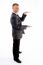 Standing Measuring Businessman