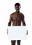 Naked Black Man with blank board