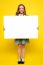 Girl Showing White Blank Board