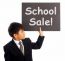 Schoolboy With School Sale Board