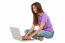 Smiling Teenage Girl Using Laptop