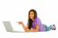 Smiling Teenage Girl With Laptop