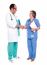 Handshaking Senior Doctors On White