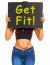 Girl Showing Get Fit Sign