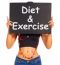 Girl Showing Diet And Exercise Sign