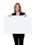 Female holding blank board