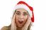 Surprised Woman In Santa Hat