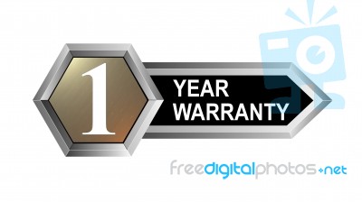 1 Year Warranty Hexagon Seal Stock Image